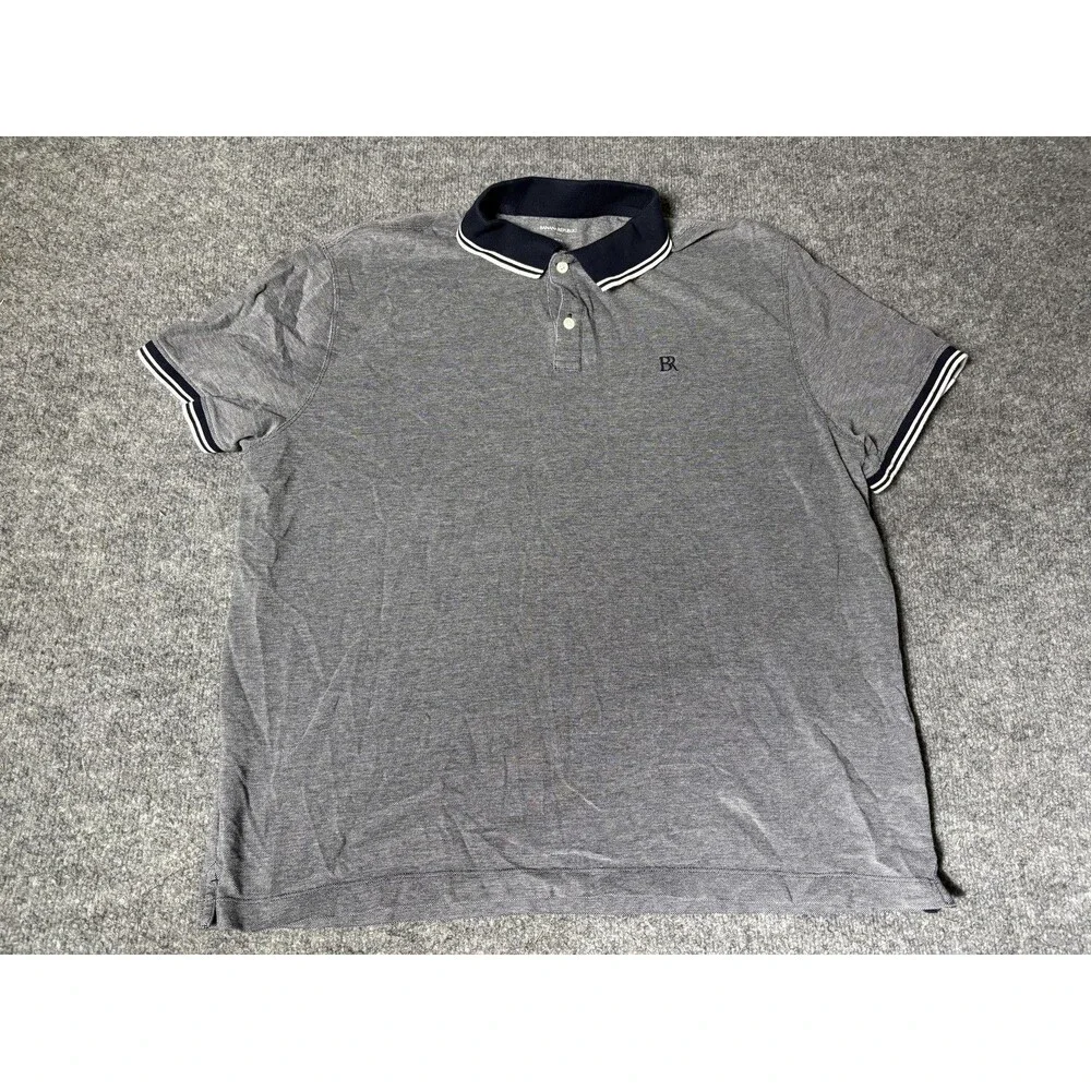 Banana Republic Polo Shirt Mens XL Gray 100% Cotton Collared Logo Short Sleeve